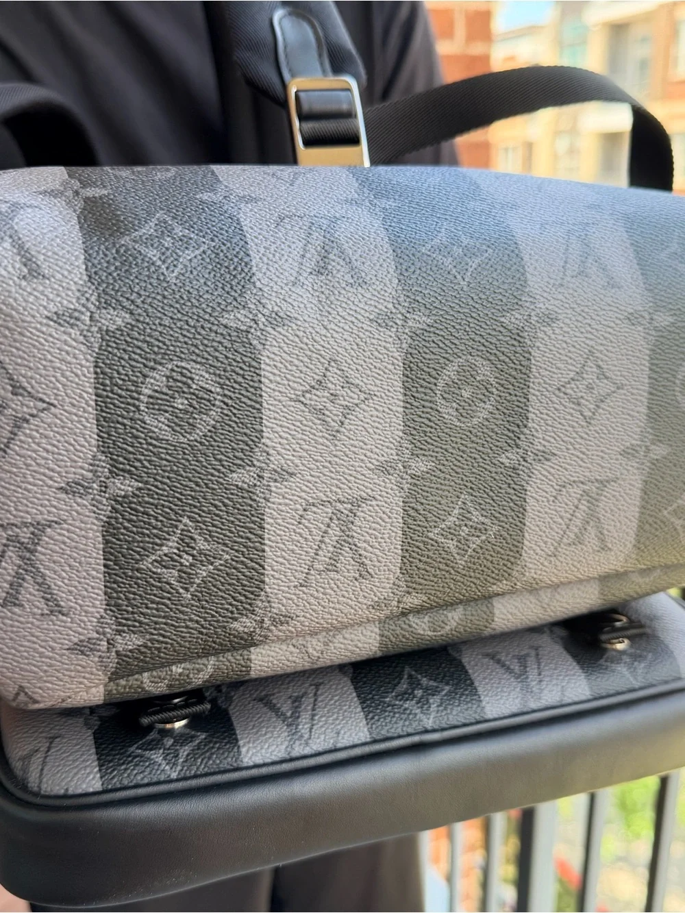 Louis Vuitton x Nigo Gray Monogram Vertical Stripe Backpack